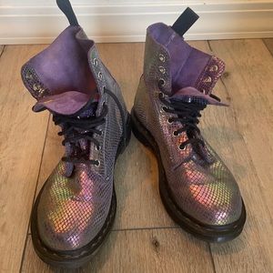 Doc Martens metallic combat boots